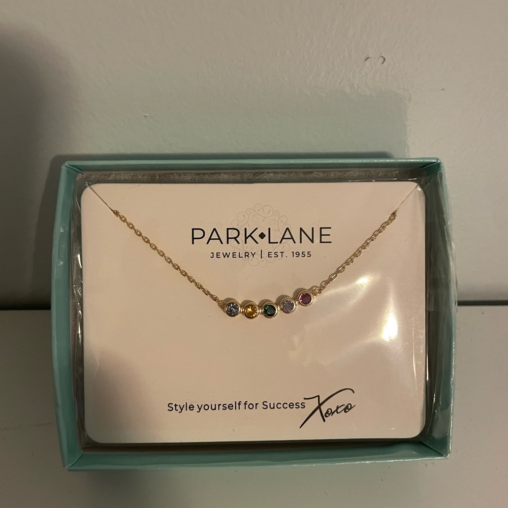 Park Lane Gold Necklace with Multicolor Gems - retired